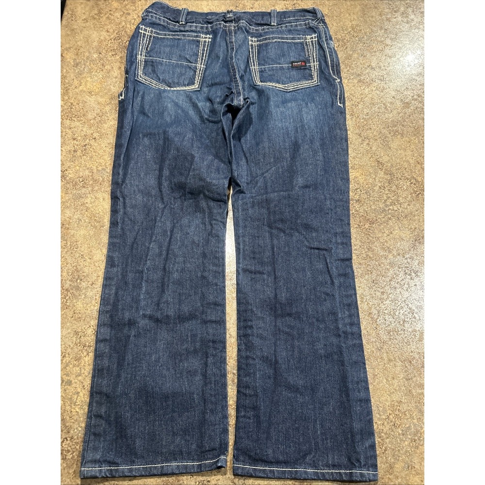 Ariat FR M4 Jeans Mens 38x32 Relaxed Boot Flame Resistant Thick Stitch Western - Picture 3 of 9